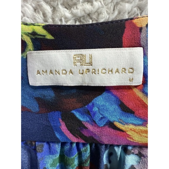Amanda Uprichard Floral Wrap Dress Women Medium 100% Silk - Picture 4 of 7